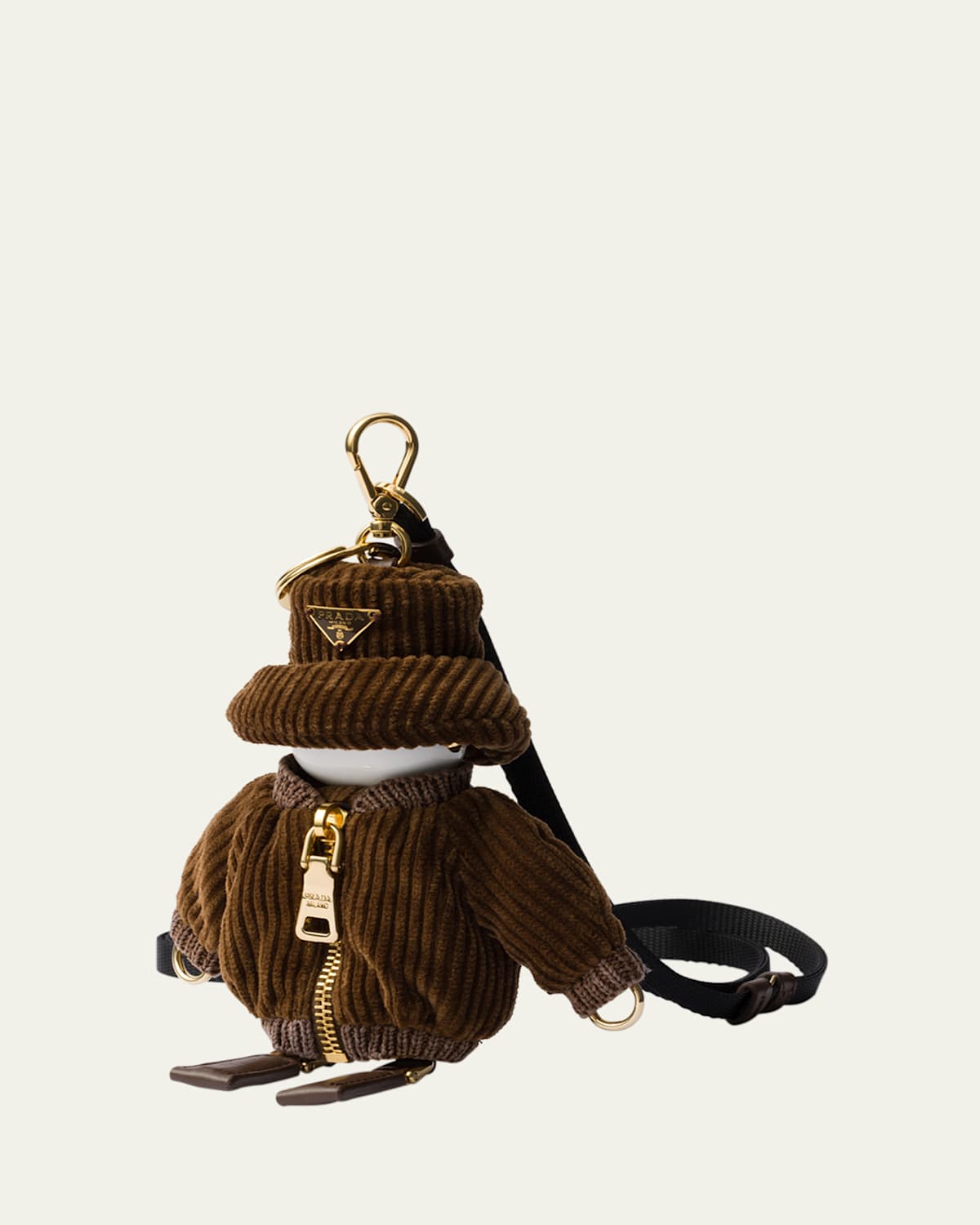 Biggy Ribbed Velvet Robot Bag Charm