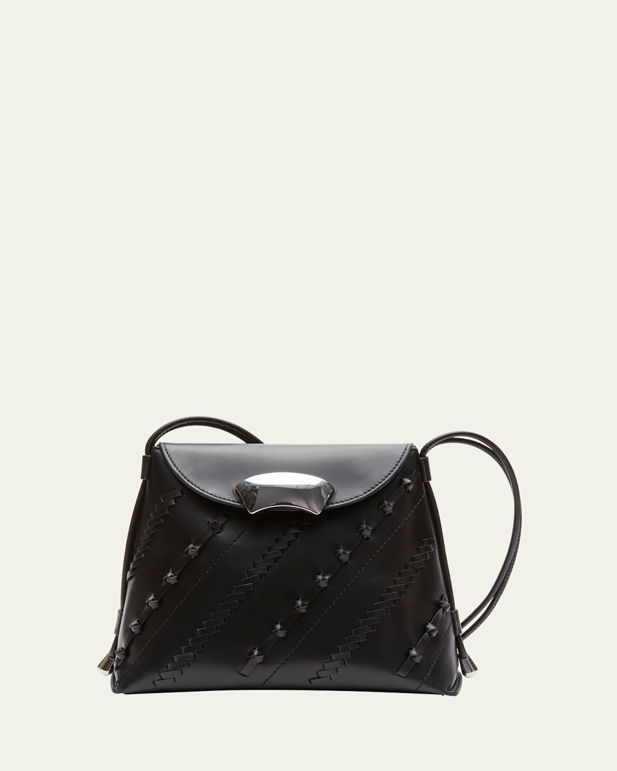 ID Petite Woven Leather Shoulder Bag
