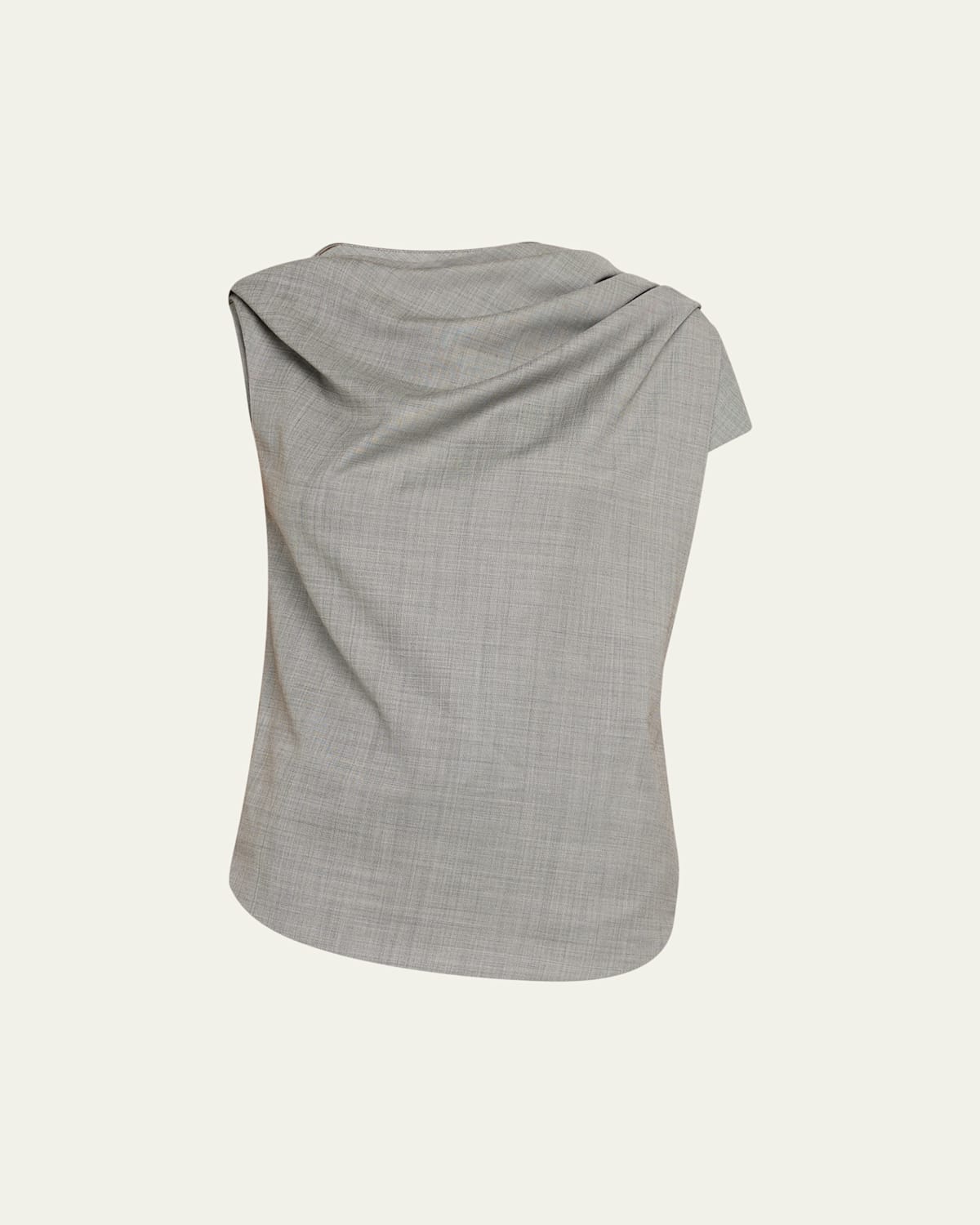 Shop Loulou Studio Lyra Draped Wool Blouse In Anthracite