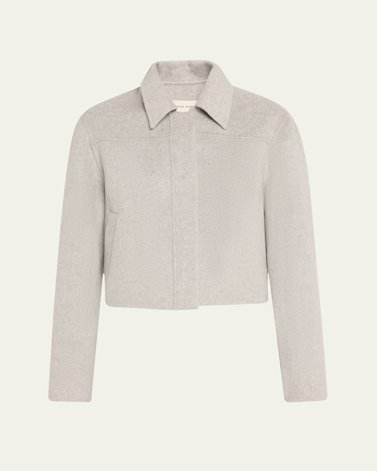 LOULOU STUDIO ZHANNA WOOL-CASHMERE CROP BOXY COAT 