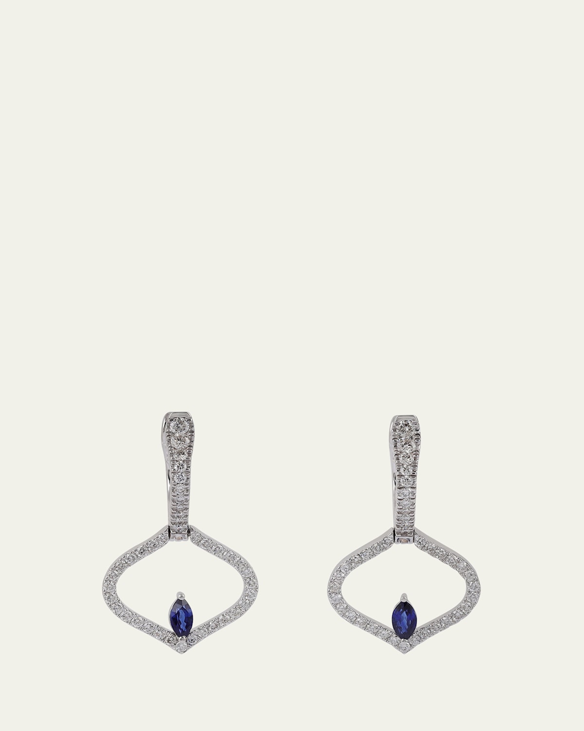 Sarai Diamond and Blue Sapphire Single Motif Earrings
