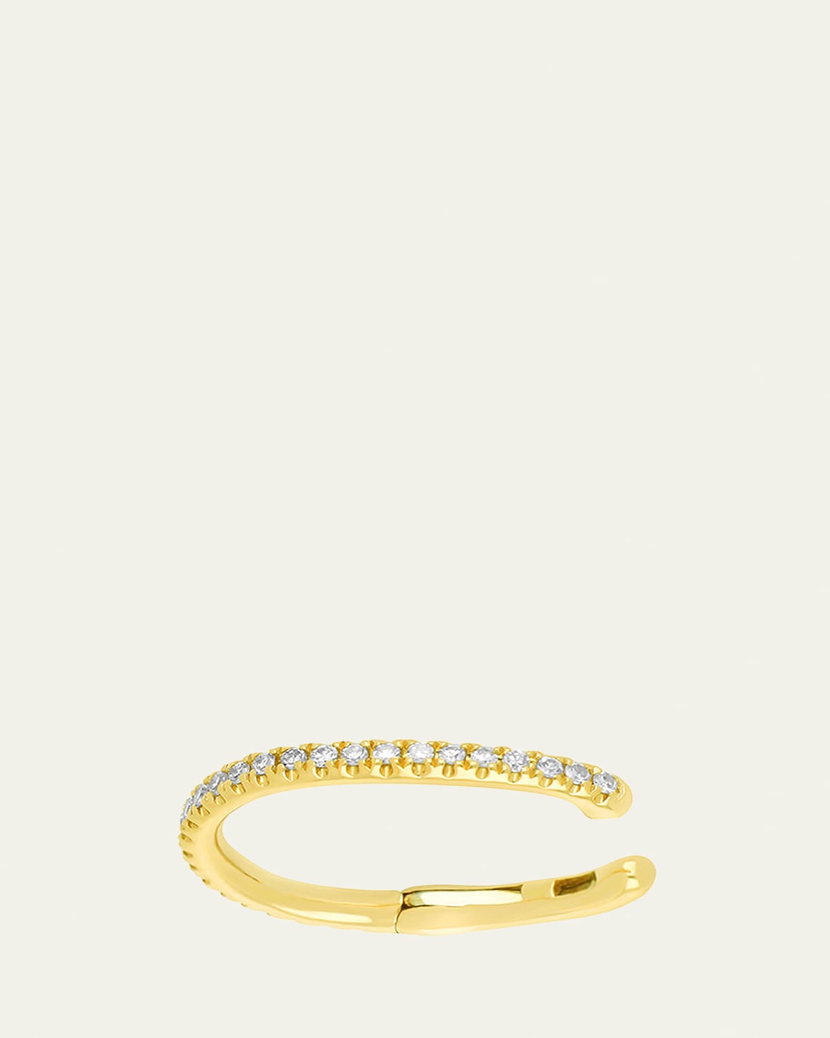 14K Yellow Gold Large Diamond Ear Cuff, Single