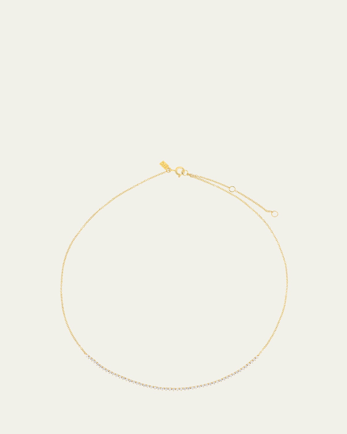 14K Yellow Gold Diamond Segment Necklace, 16-18"L
