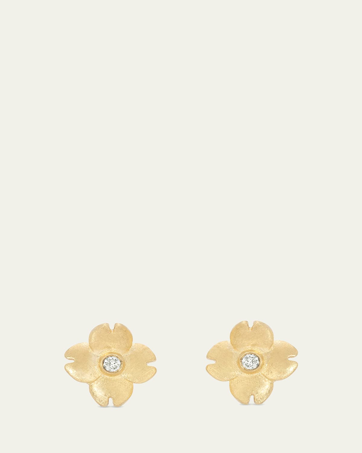 Dogwood Diamond Stud Earrings in 18K Yellow Gold