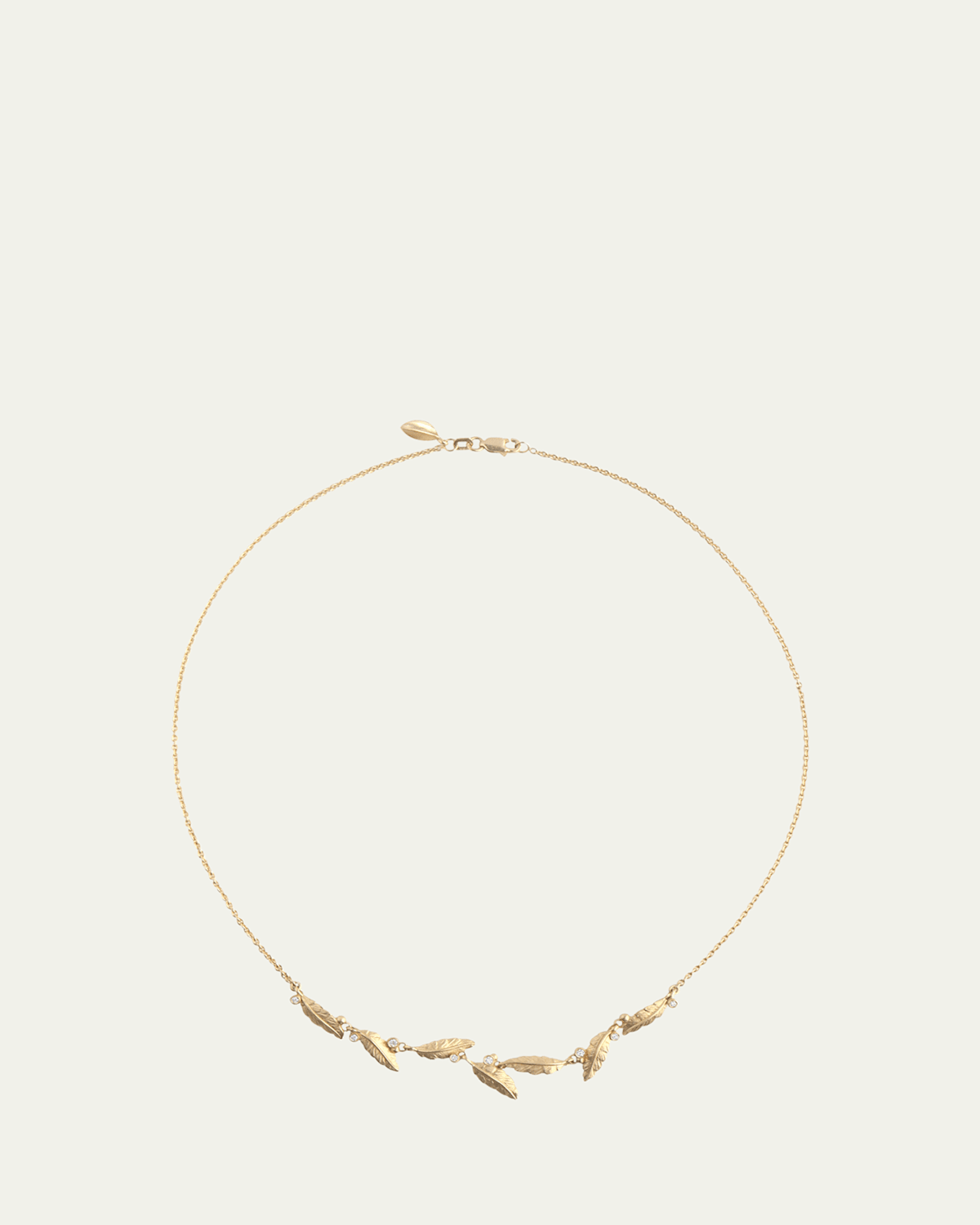 Leaflet Diamond Berry Necklace in 18K Yellow Gold