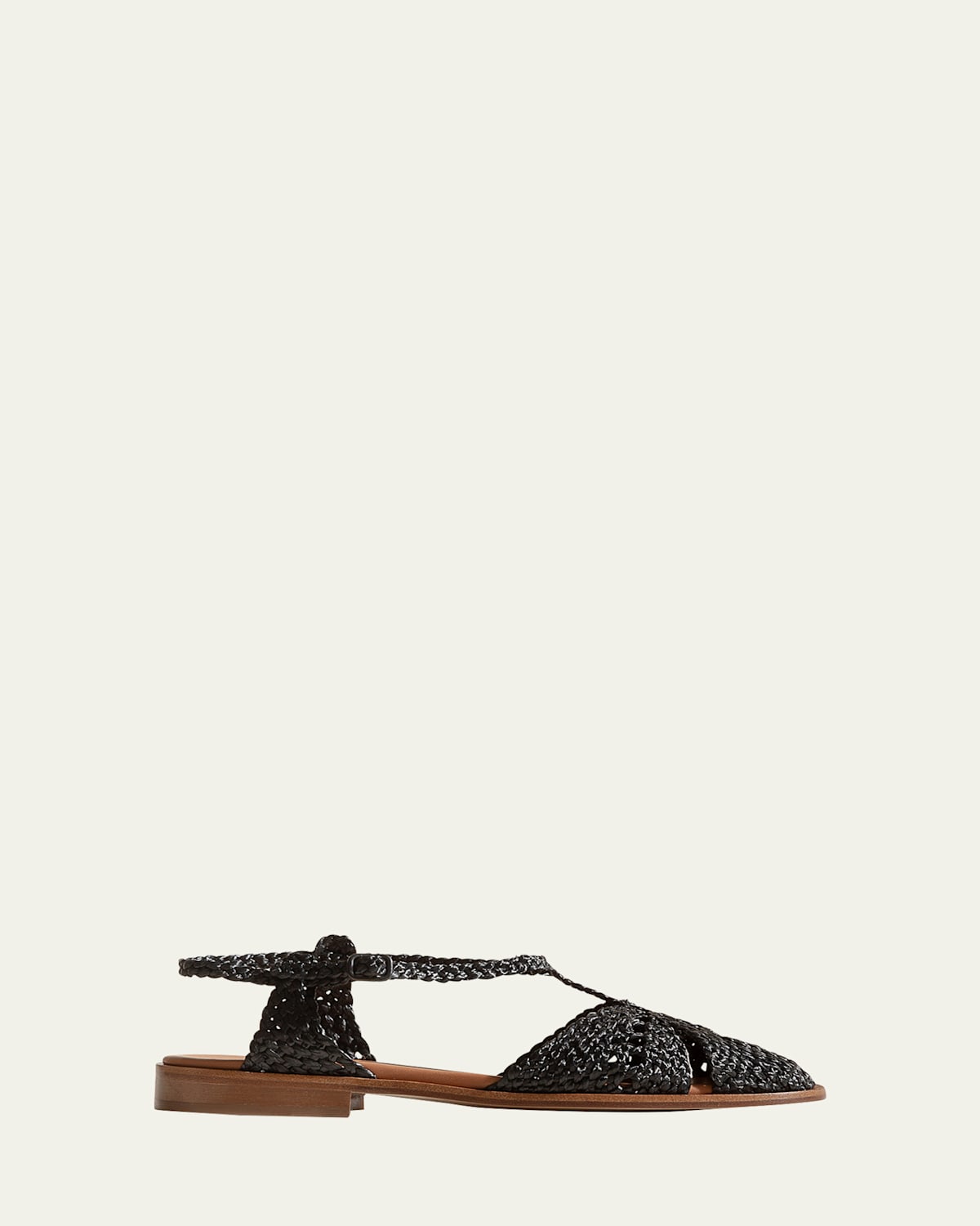 Sorolla Raffia Ankle-Strap Flats