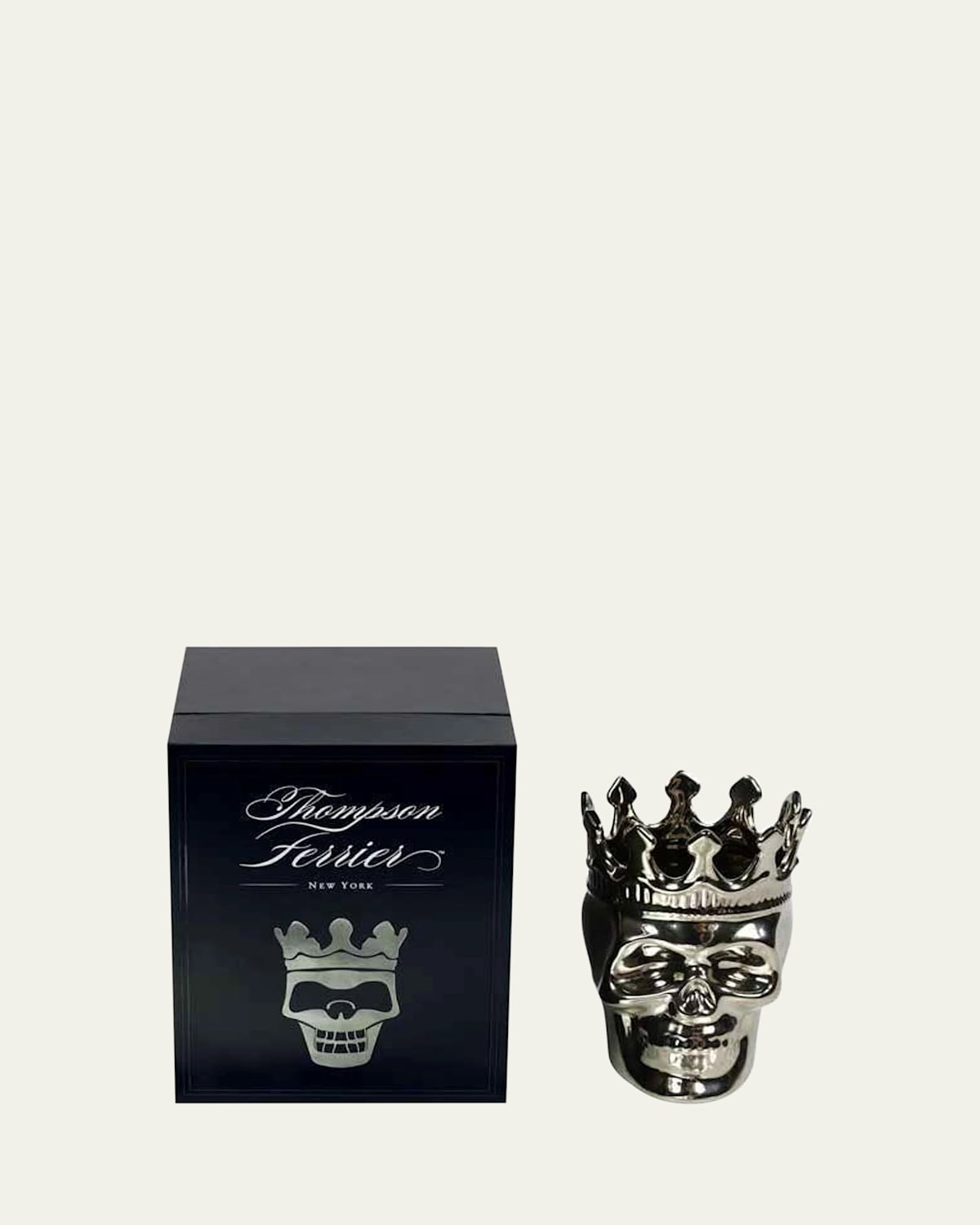 Thompson Ferrier Silvertone Maximilien Skull Candle, 23.3 Oz. - The Aroma Scent In Silver