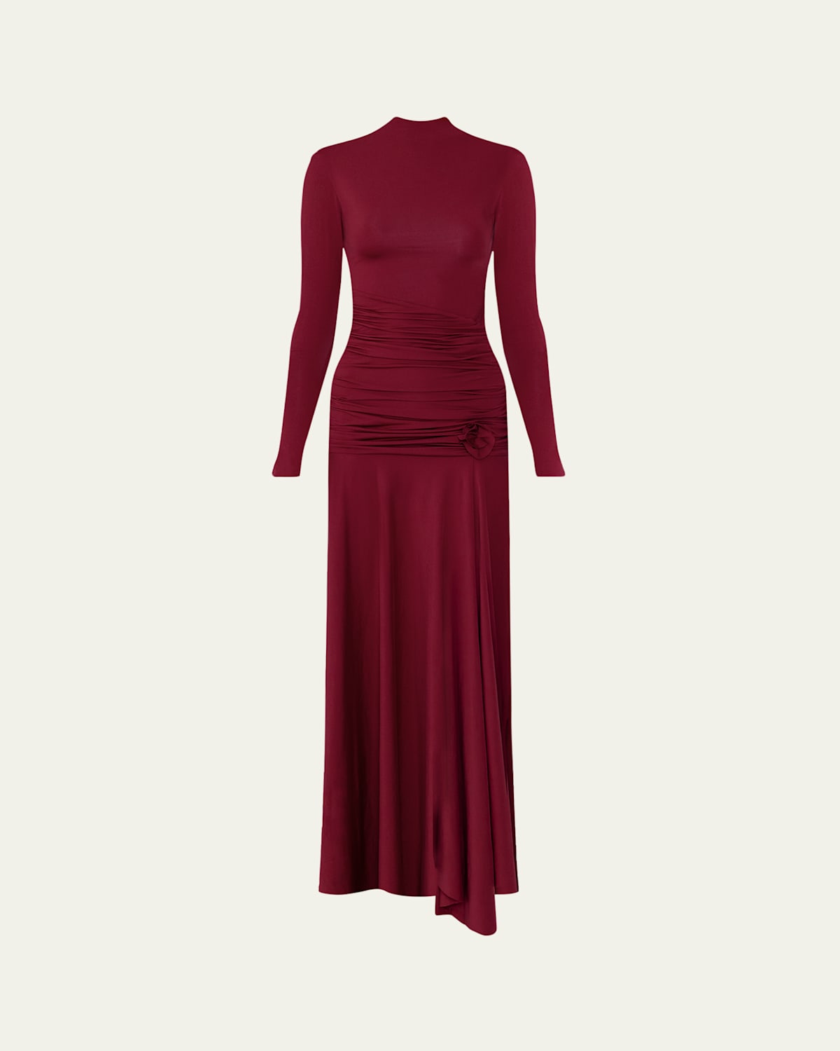 MAYGEL CORONEL Mageia Ruched Mock-Neck Maxi Dress