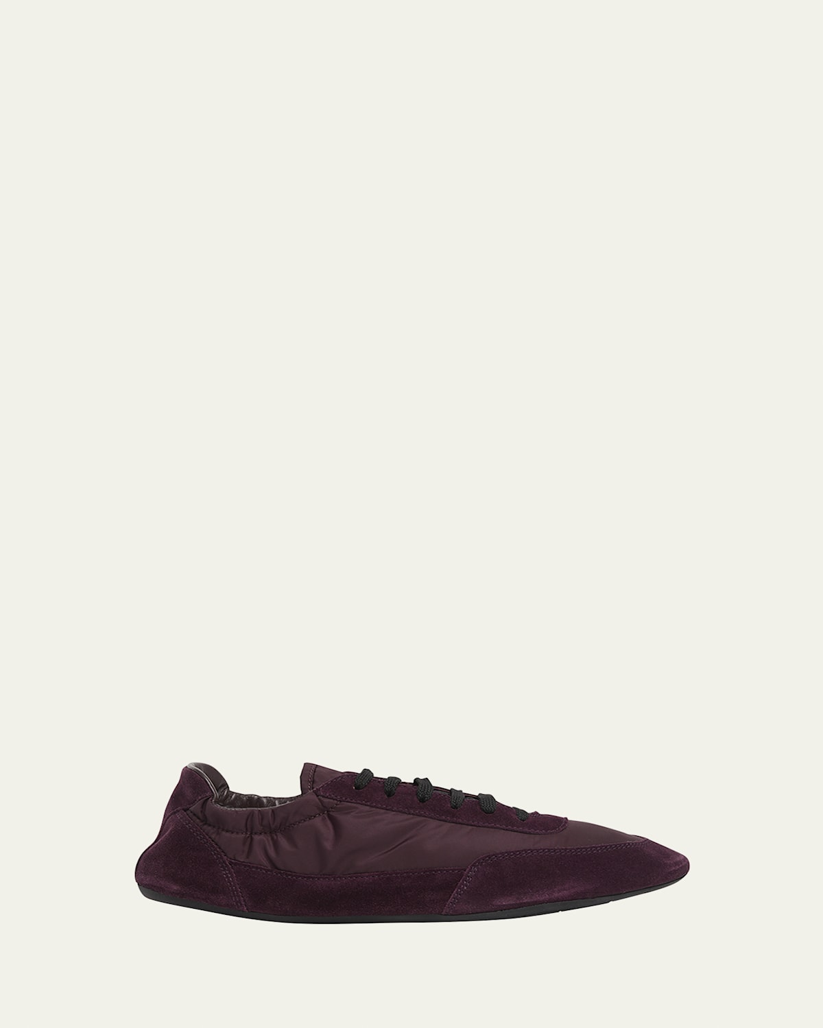 Prada Burgundy Re-nylon And Suede Sneaker Collapse In Purple