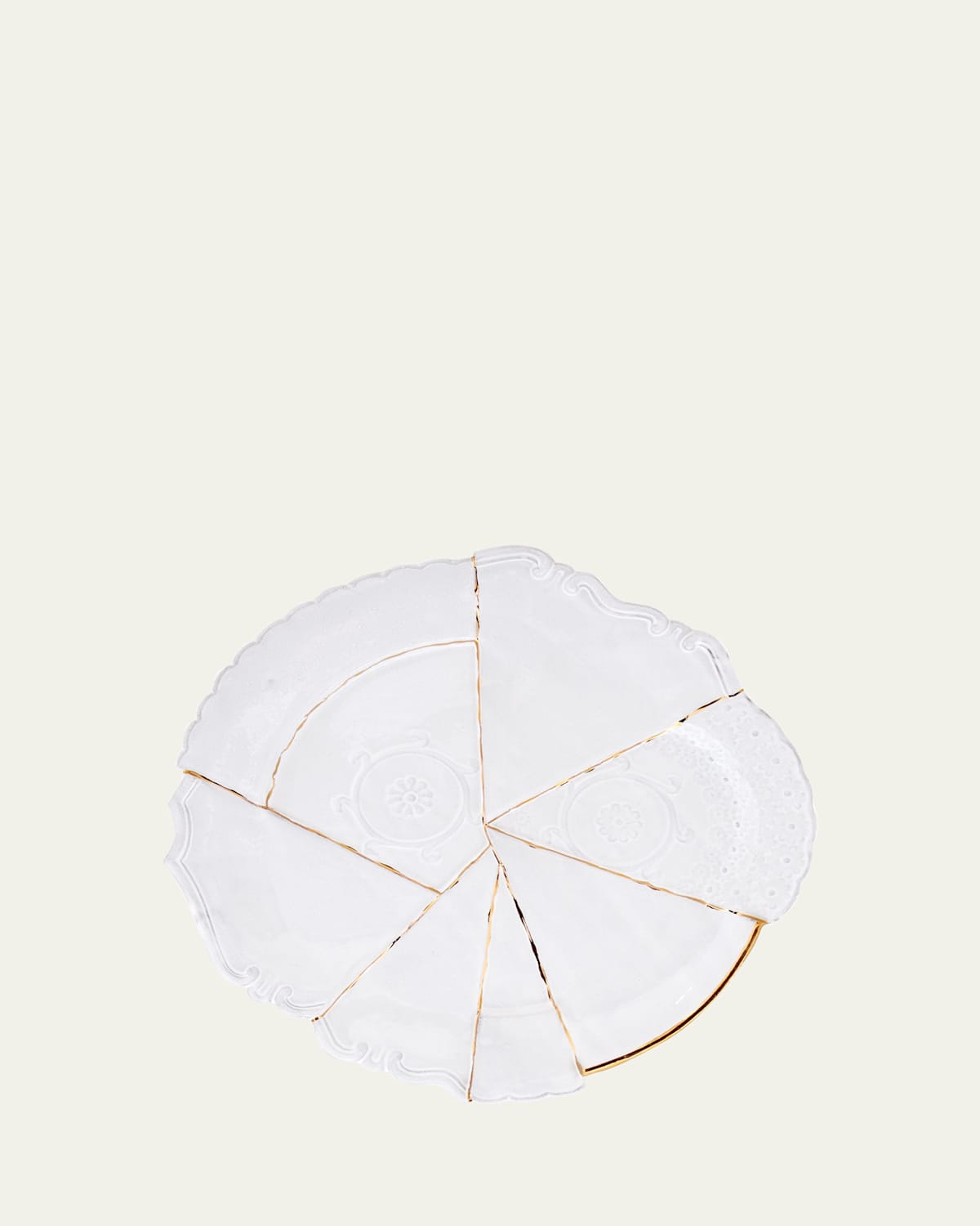 Astier De Vilatte Sacai Round Patchwork Platter With Golden Edging