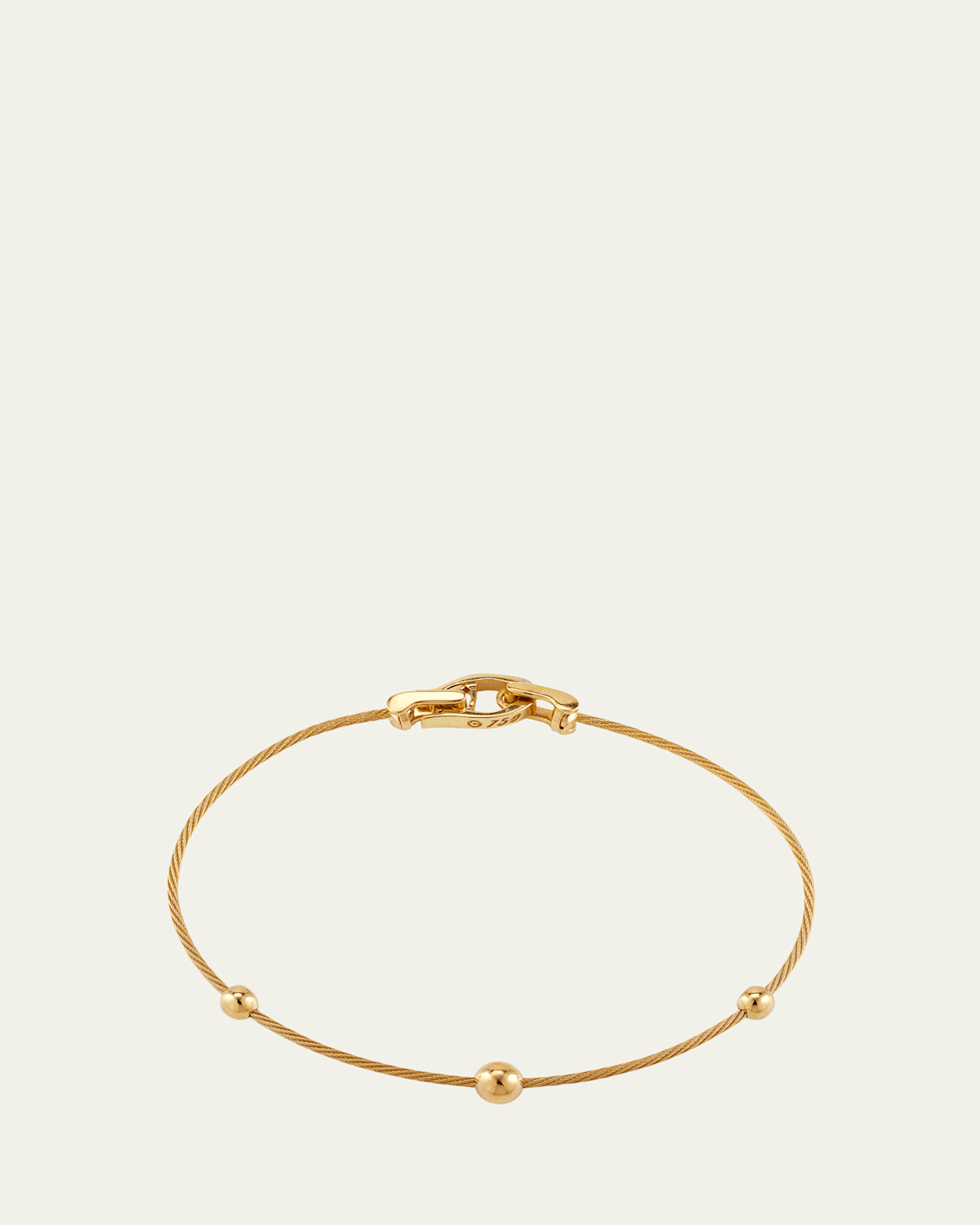 18K Yellow Gold Unity Single Bangle Bracelet with Three Spheres