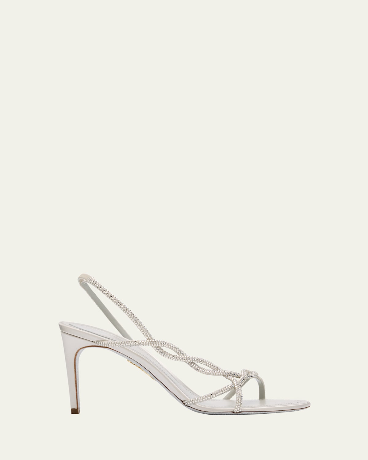 René Caovilla Satin Braided-strap Sandals With Strass Detailing