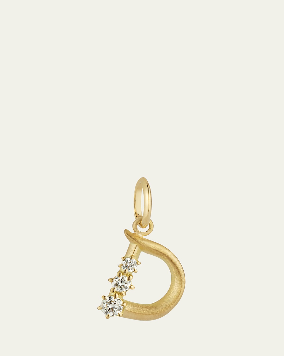 18K Yellow Gold Diamond Initial Charm