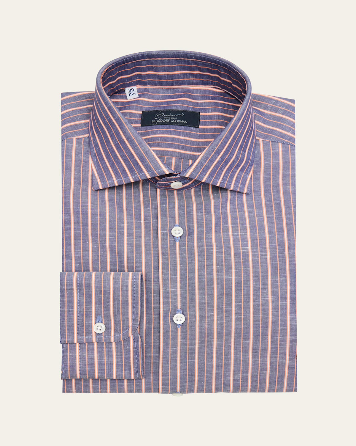 Men's Cotton Multi-Stripe Dress Shirt