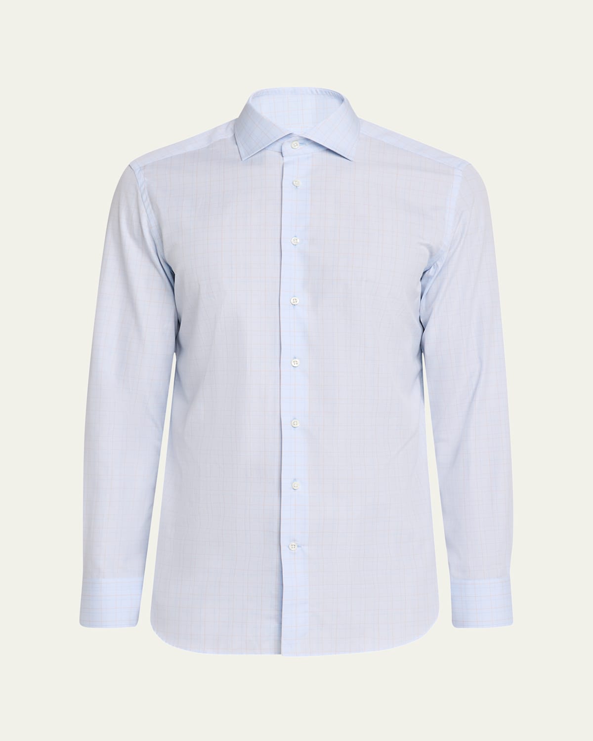 Men's Cotton Grid Check Dress Shirt