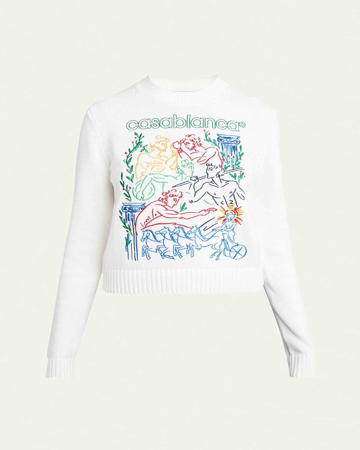 Logo Embroidered Crewneck Sweater