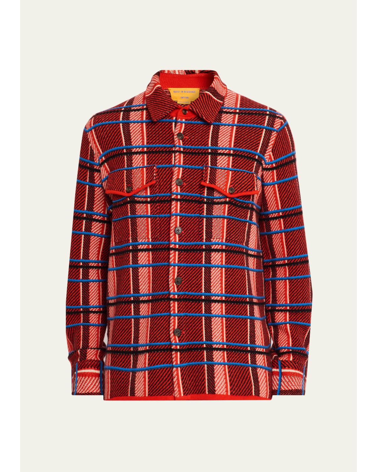 Men'S Windowpane Cashmere Work Shirt