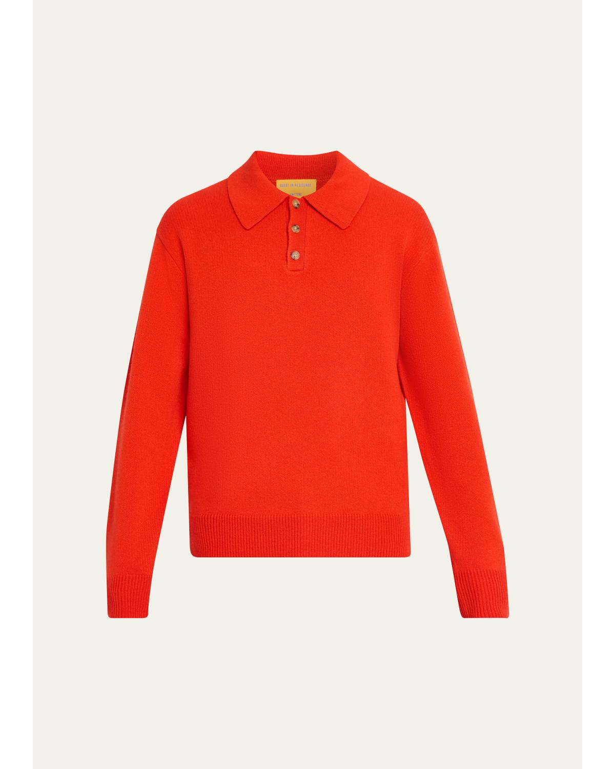 Men'S Heavy Gauge Cashmere Polo Sweater