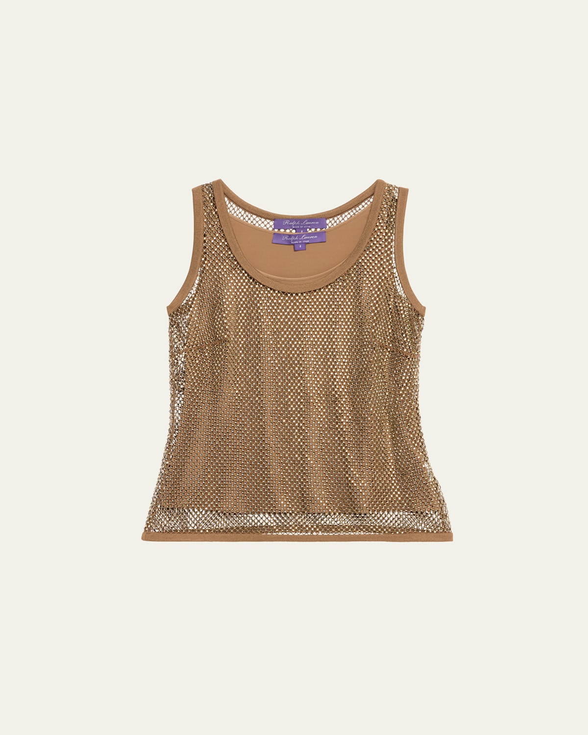 Polo Ralph Lauren Katai Mesh Tank Top In Cocoa