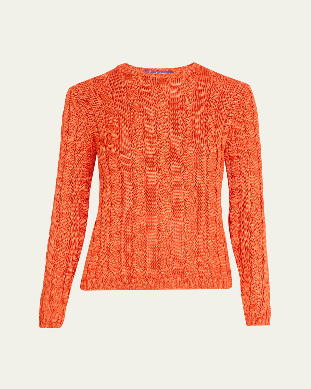 Polo Ralph Lauren High Shine Silk Cable Sweater In Orange