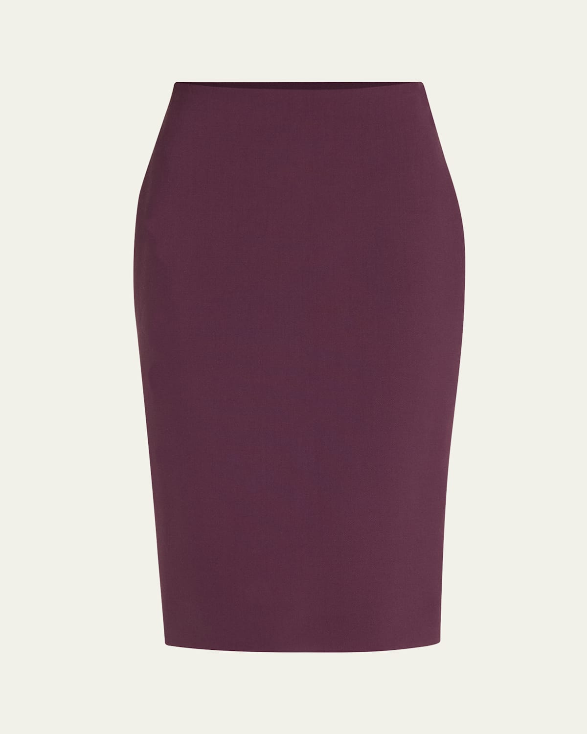 Victoria Beckham Double Wool Crepe Pencil Midi Skirt In Fig