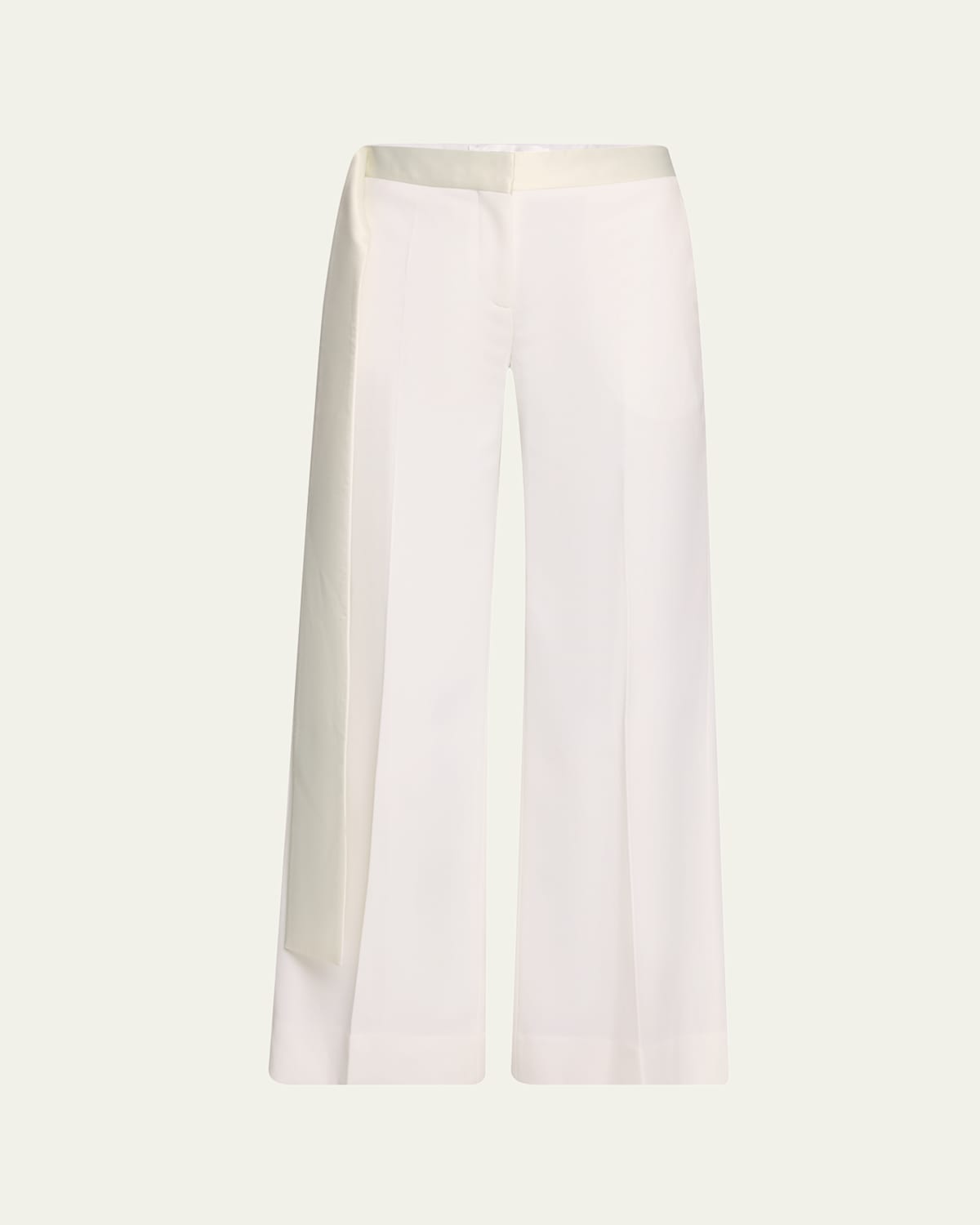 VICTORIA BECKHAM GIGI WOOL-BLEND SATIN-TRIM TROUSERS 