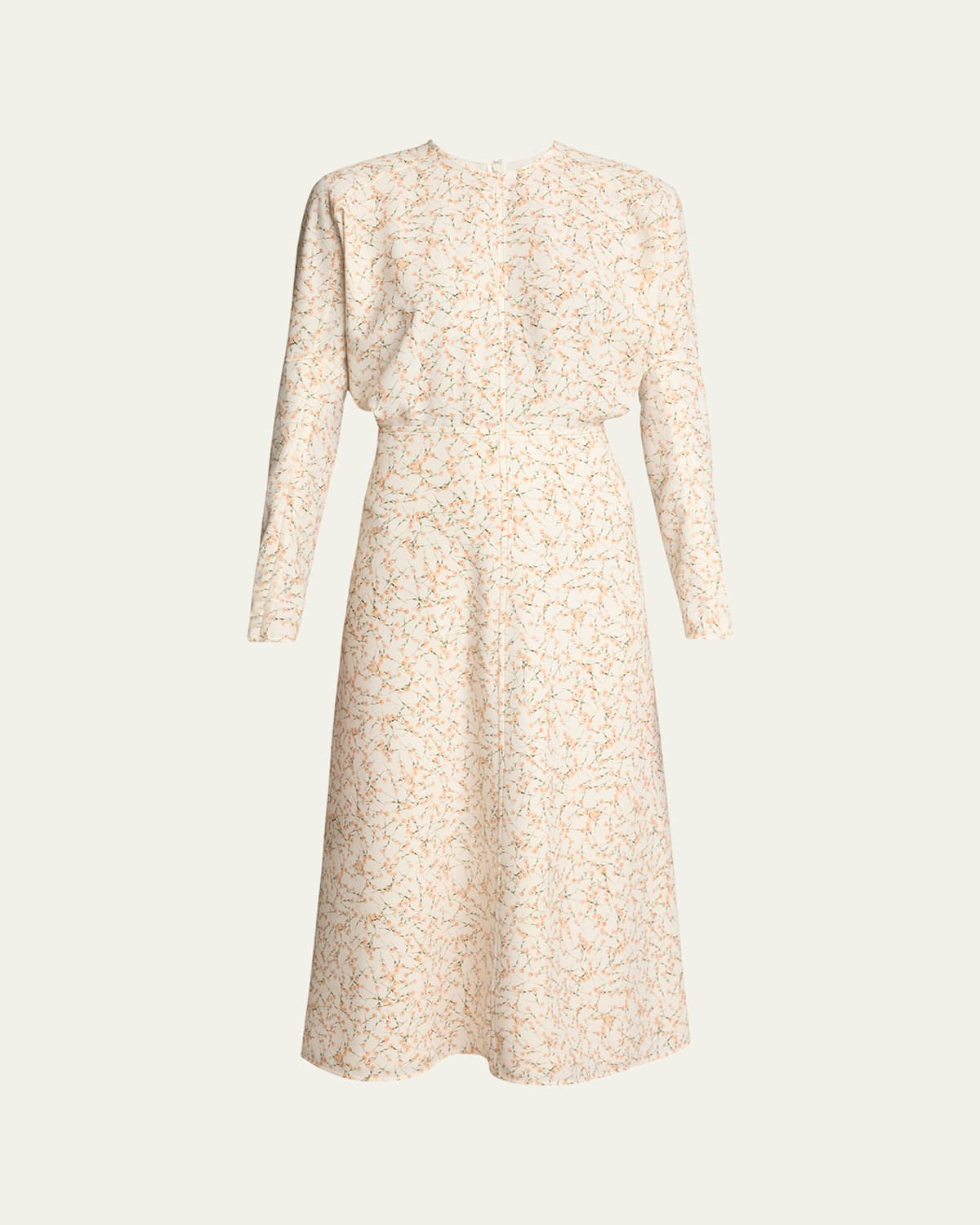 VICTORIA BECKHAM PRINTED DOLMAN-SLEEVE MIDI DRESS 
