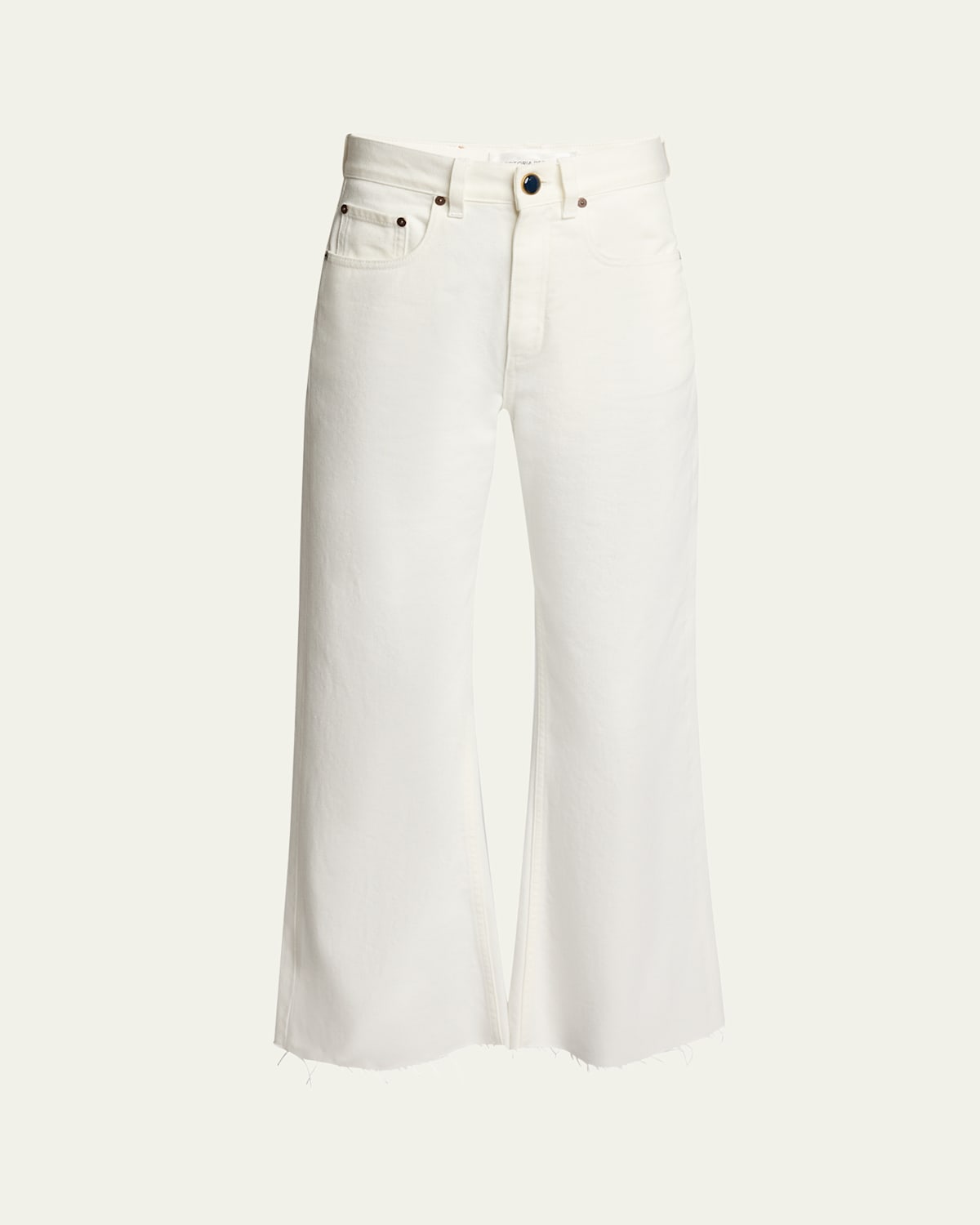 Victoria Beckham High-rise Wide-leg Crop Jeans In Washed White