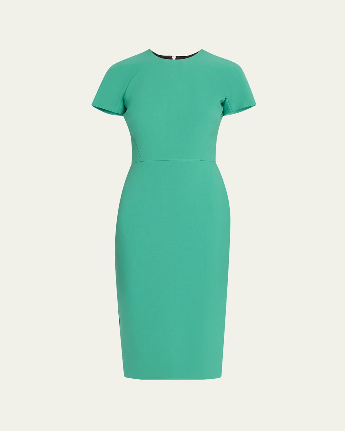 Victoria Beckham Intricately Woven Fitted Midi Dress In Peacock
