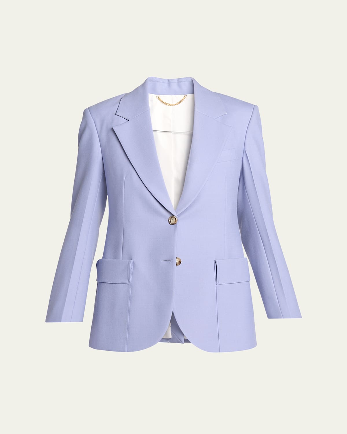 Victoria Beckham Wool Patch Pocket Jacket In Bluebell