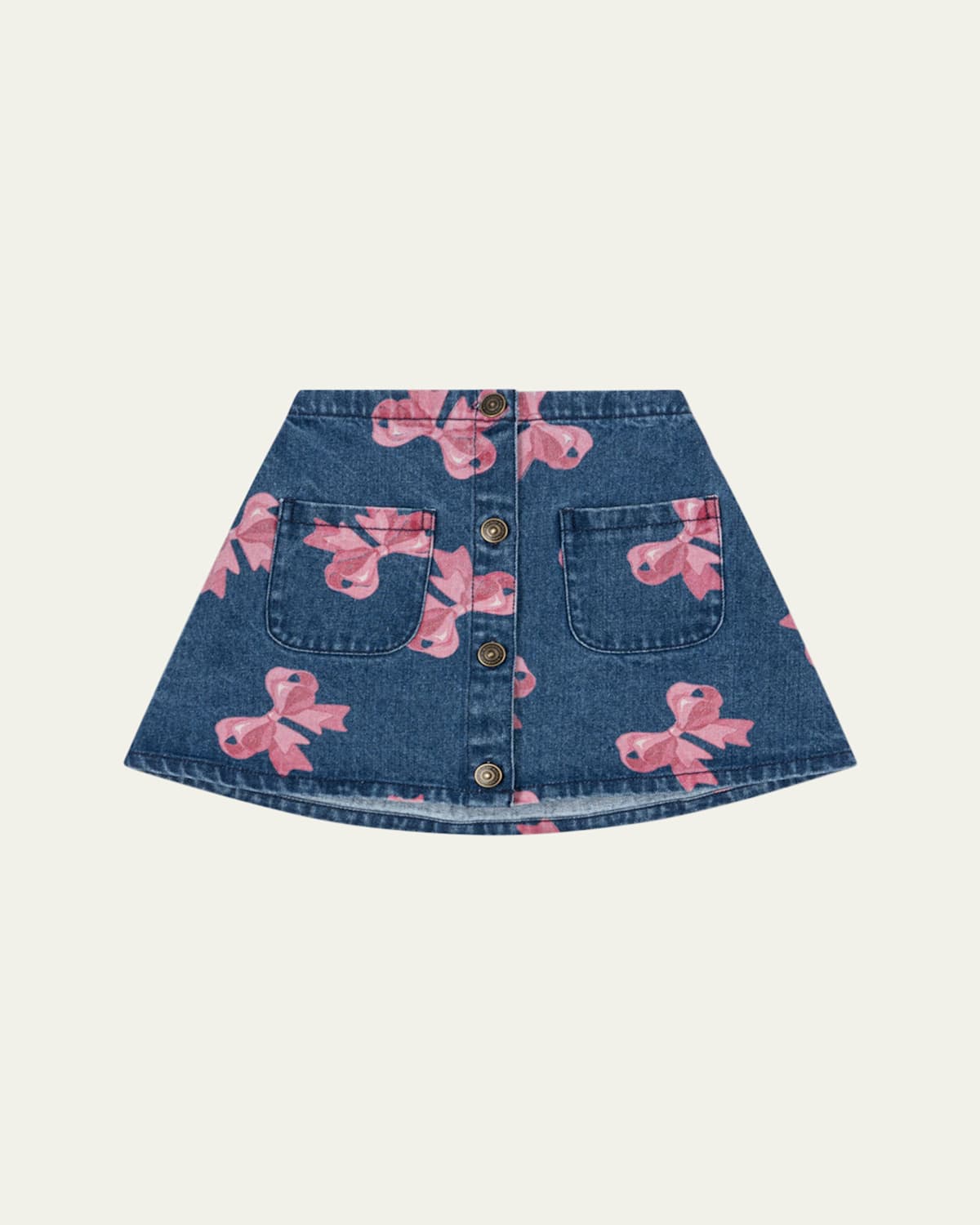 KONGES SLOJD GIRL'S MAGOT DENIM BOW PRINT SKIRT 