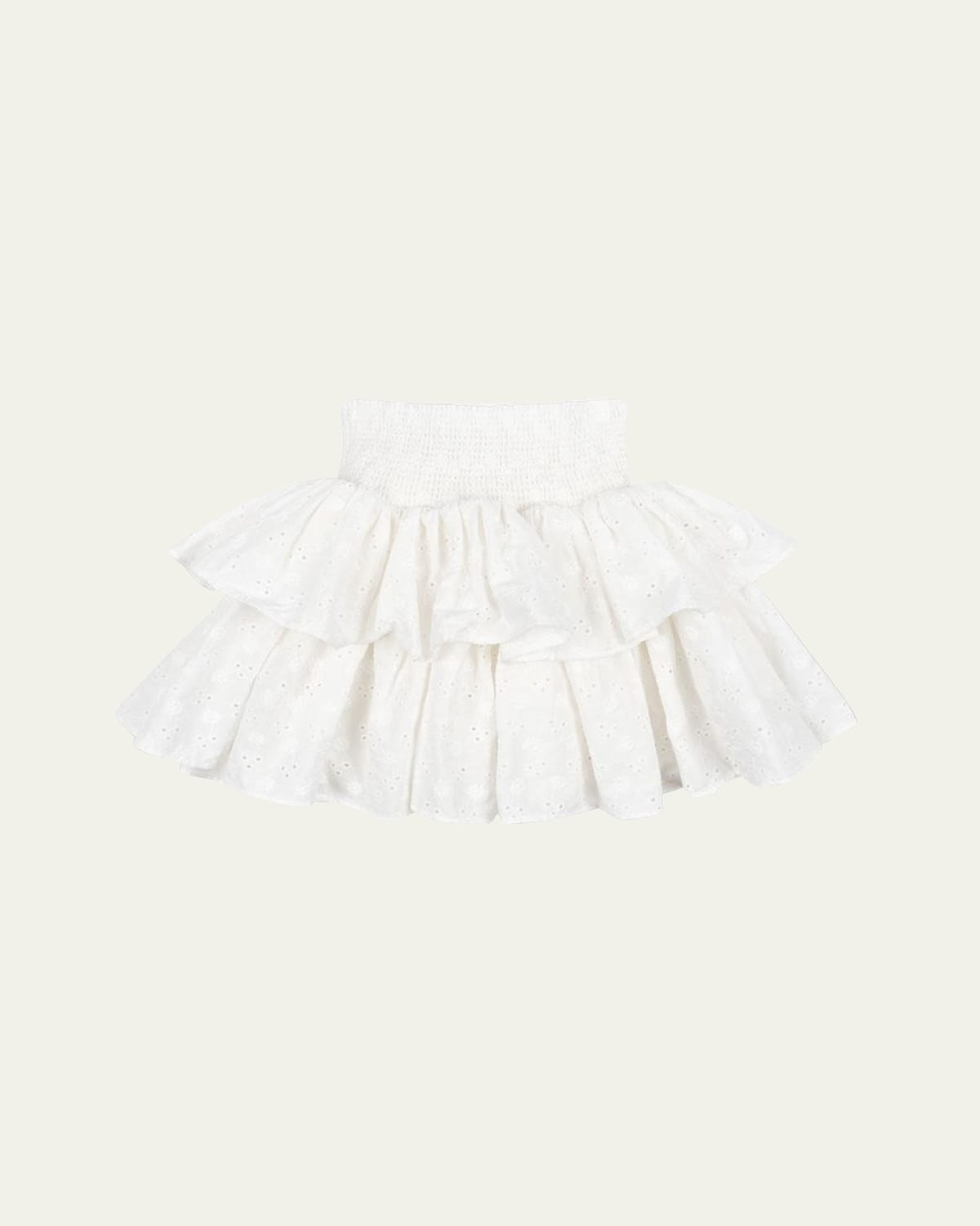 Konges Slojd Lacey Smock Tiered Skirt In Optic White