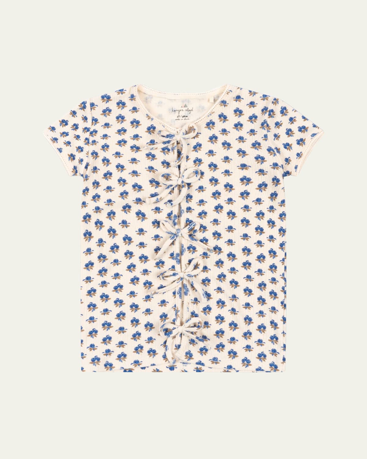 KONGES SLOJD GIRL'S MULLI FLORAL-PRINT BOW SHIRT 
