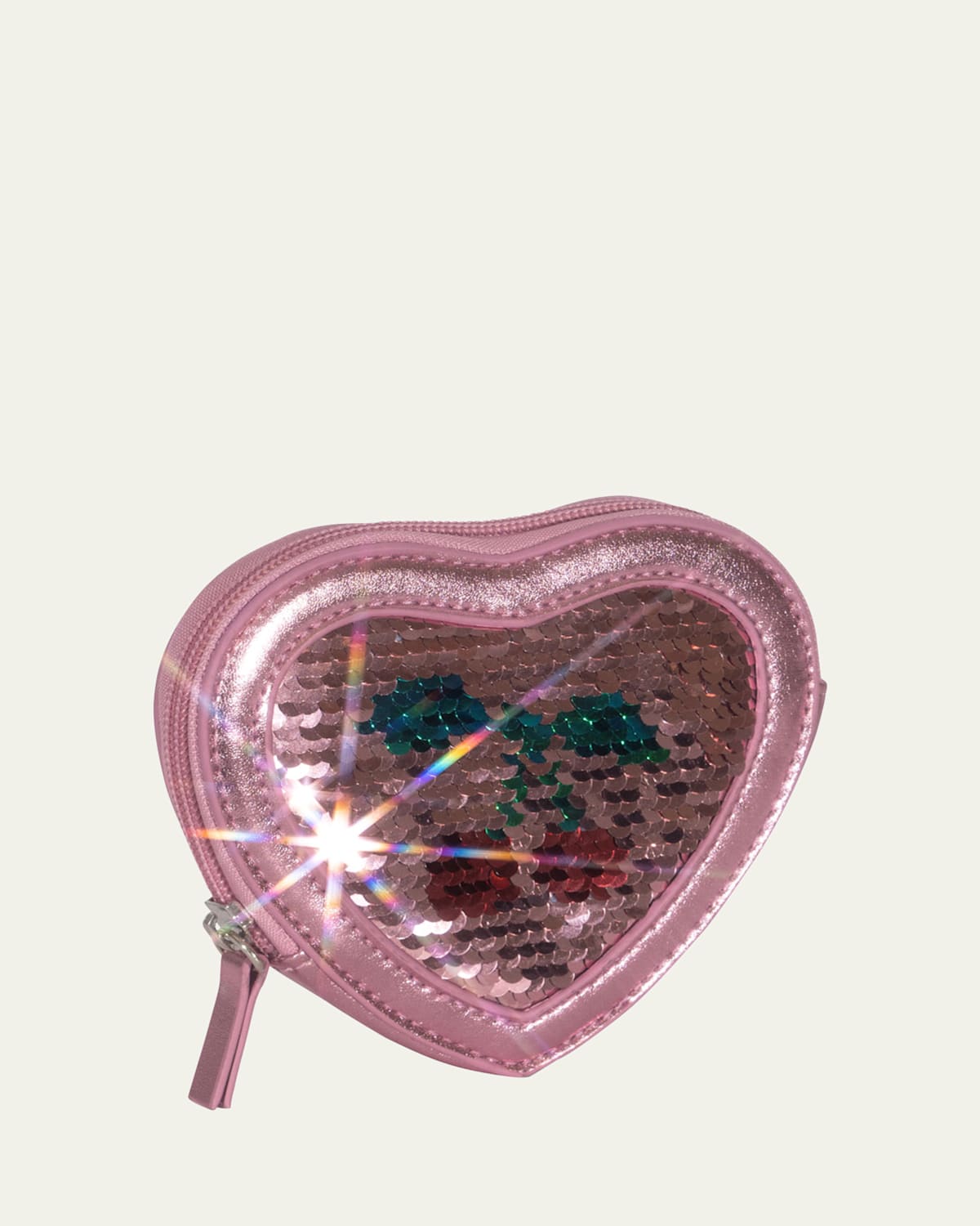Konges Slojd Girl's Sequin Heart Wallet In Rose