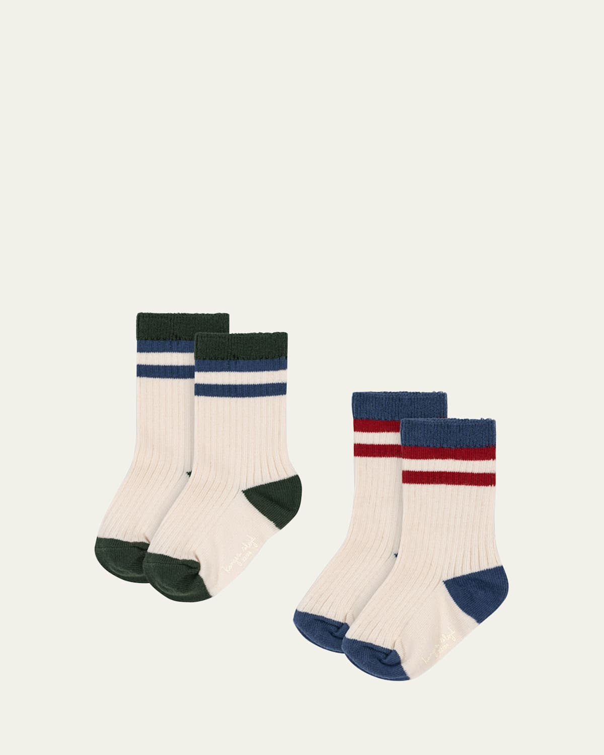 Konges Slojd Boy's 2-pack Ribbed Socks, 6m-7y In Multi Stribe