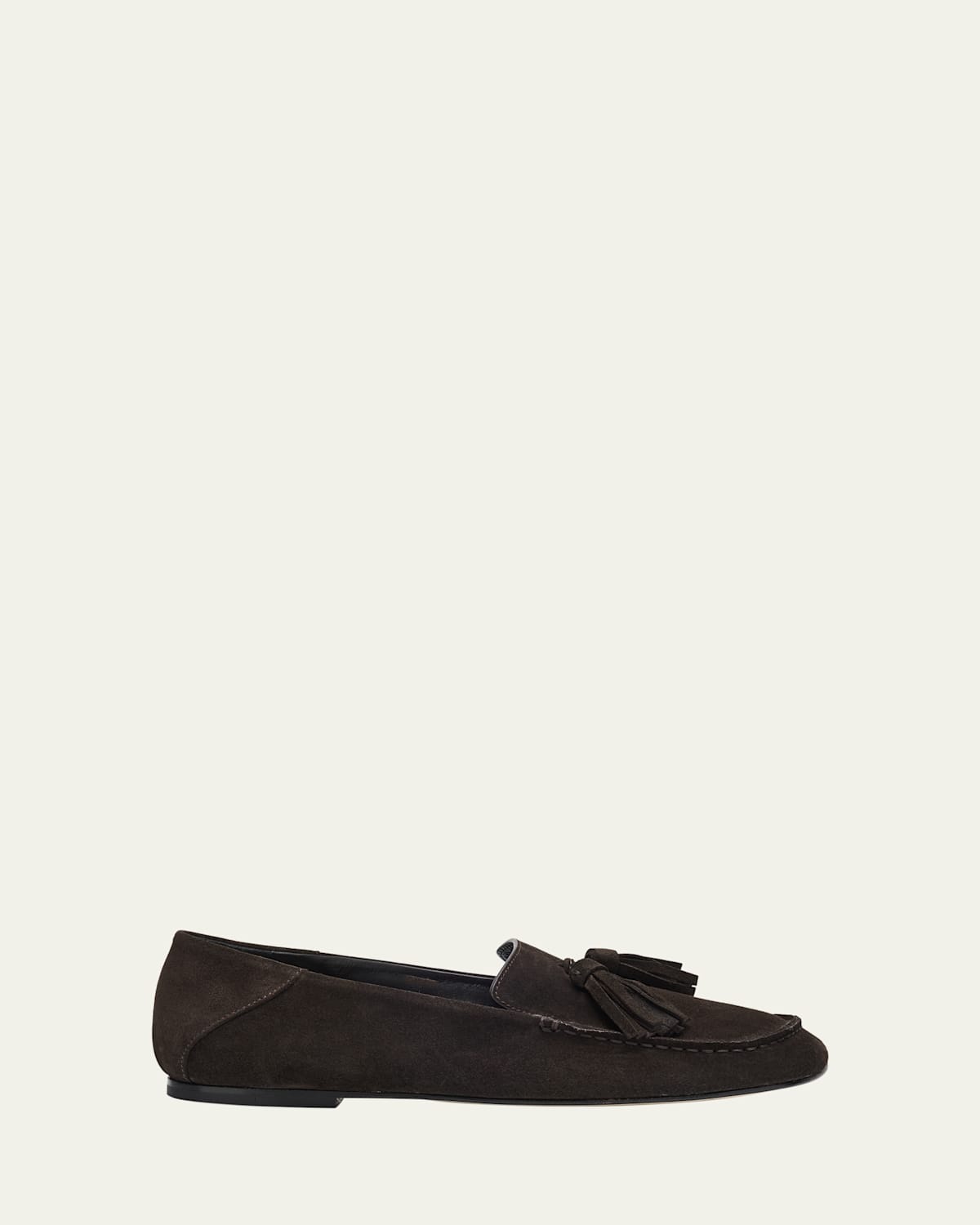 Shop Dear Frances Drew Suede Tassel Loafers In Brown Suede