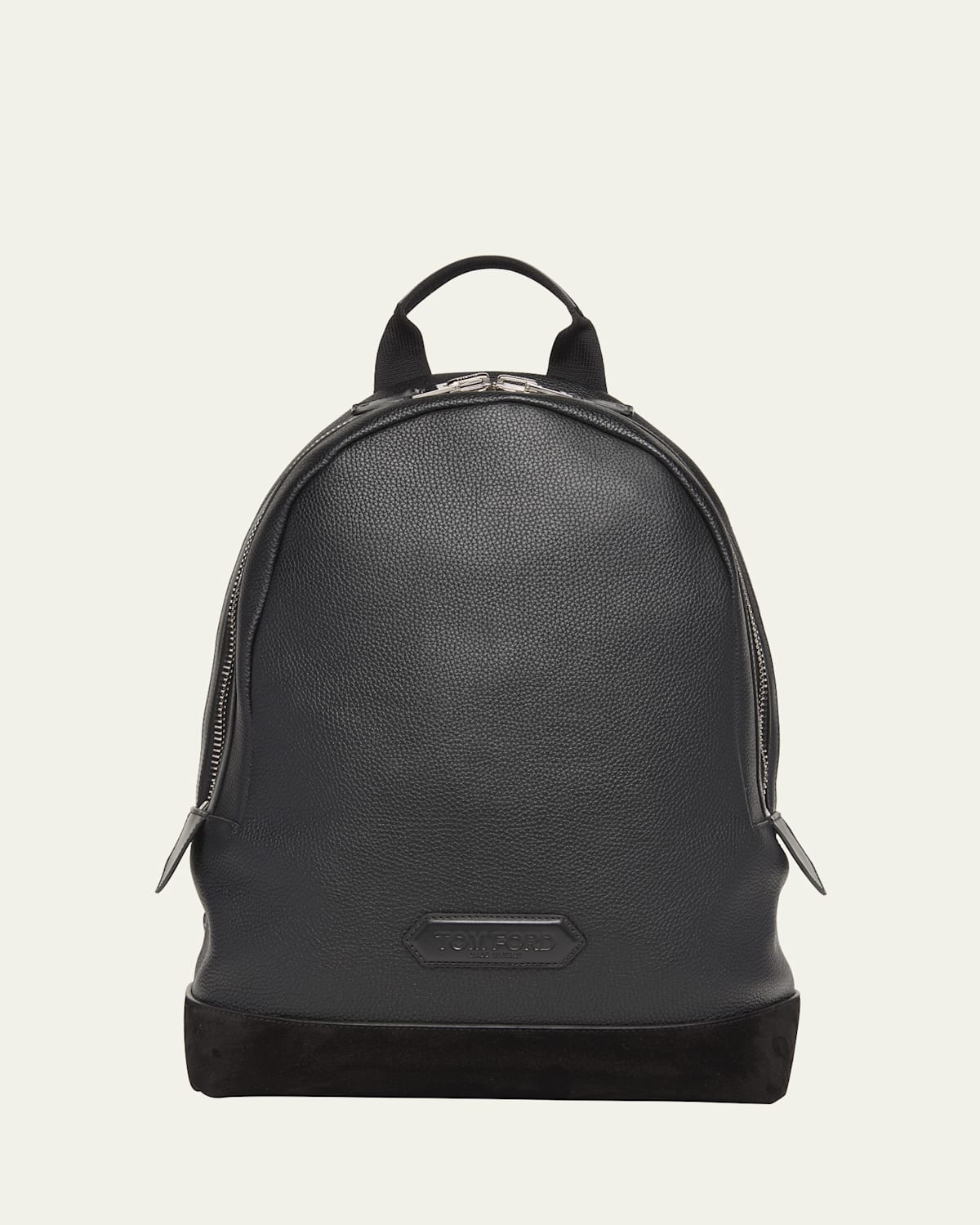 Men's Large Grained Leather Backpack