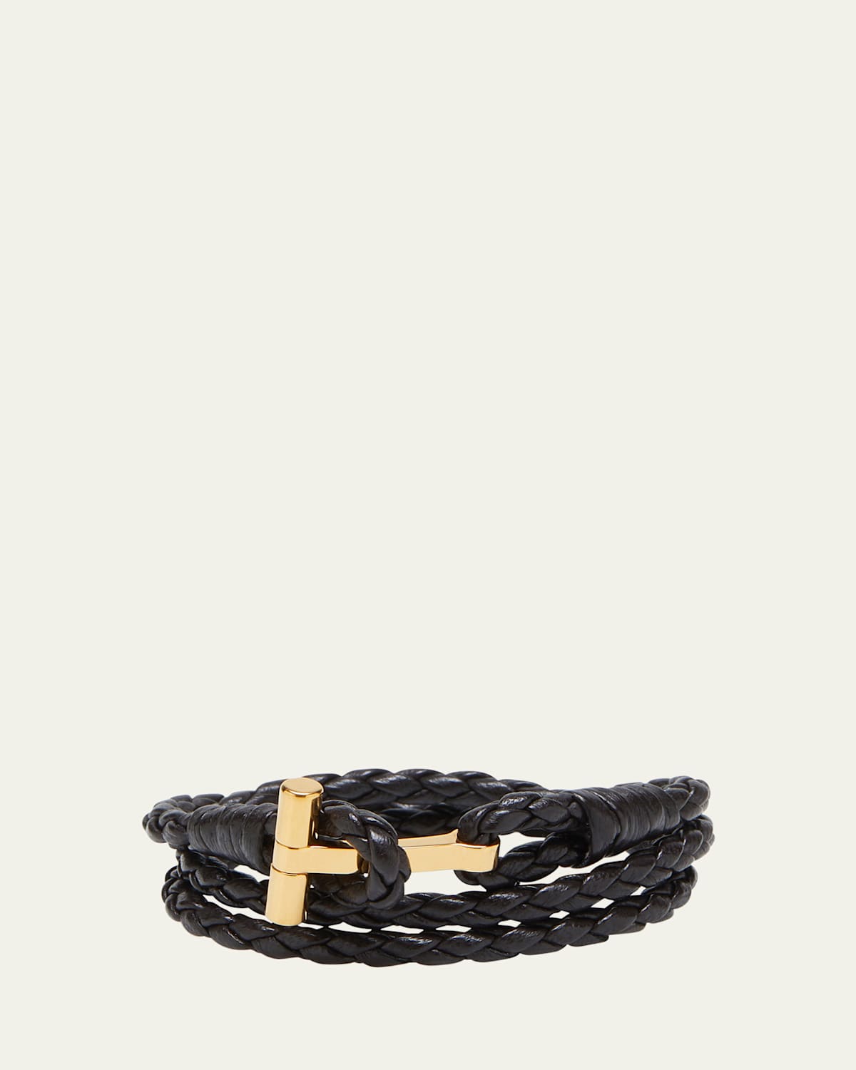 TOM FORD Men's Braided Leather T-Wrap Bracelet