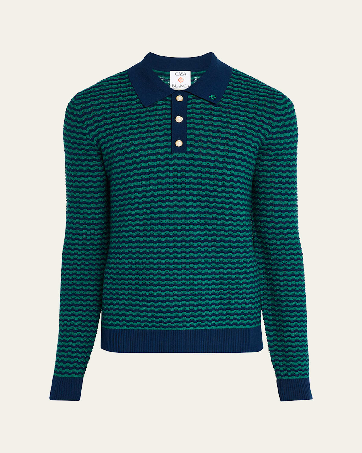 Men's Mini Wave Knit Polo Shirt