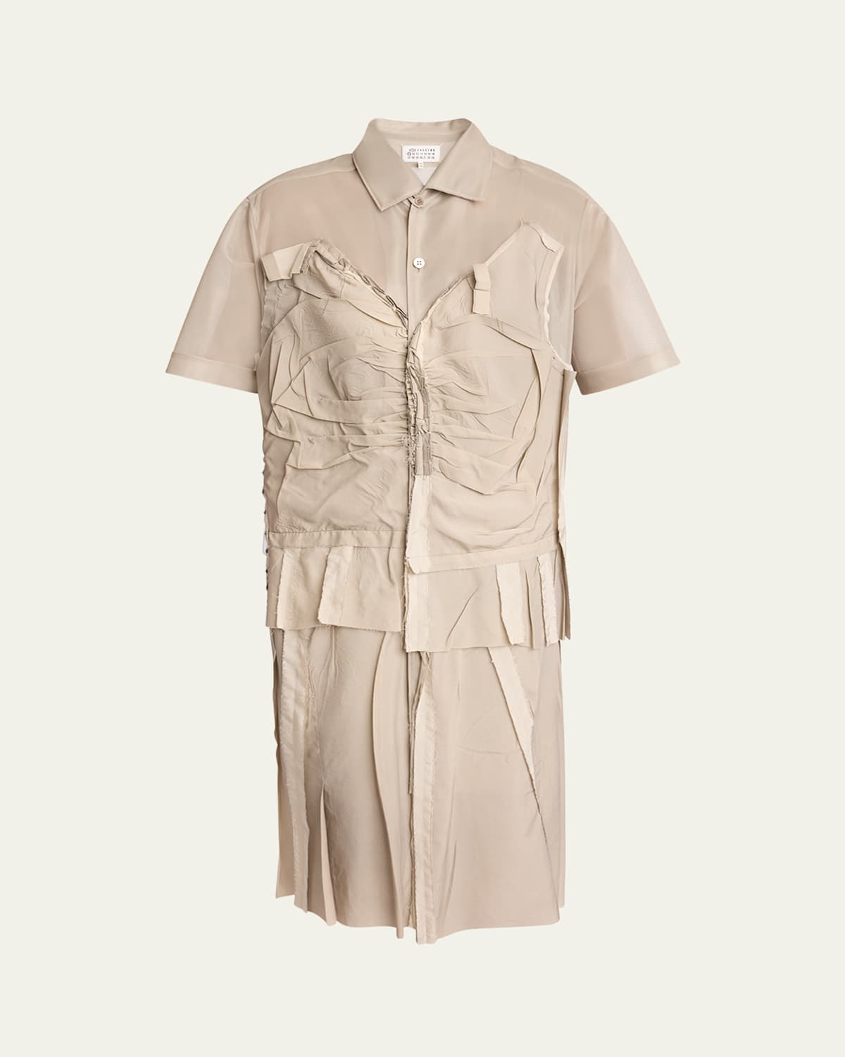 Maison Margiela Deconstructed Button Down Midi Dress In Stonegrey