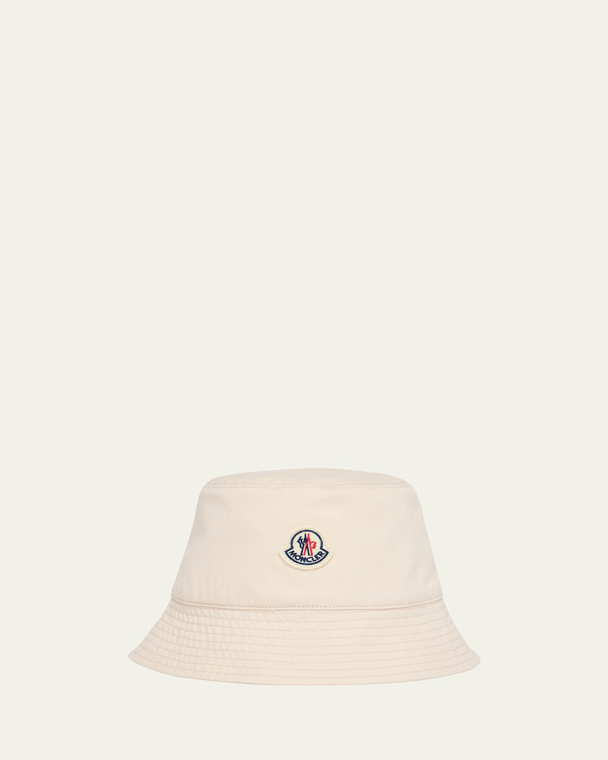 Shop Moncler Men's Logo Patch Bucket Hat In Natural