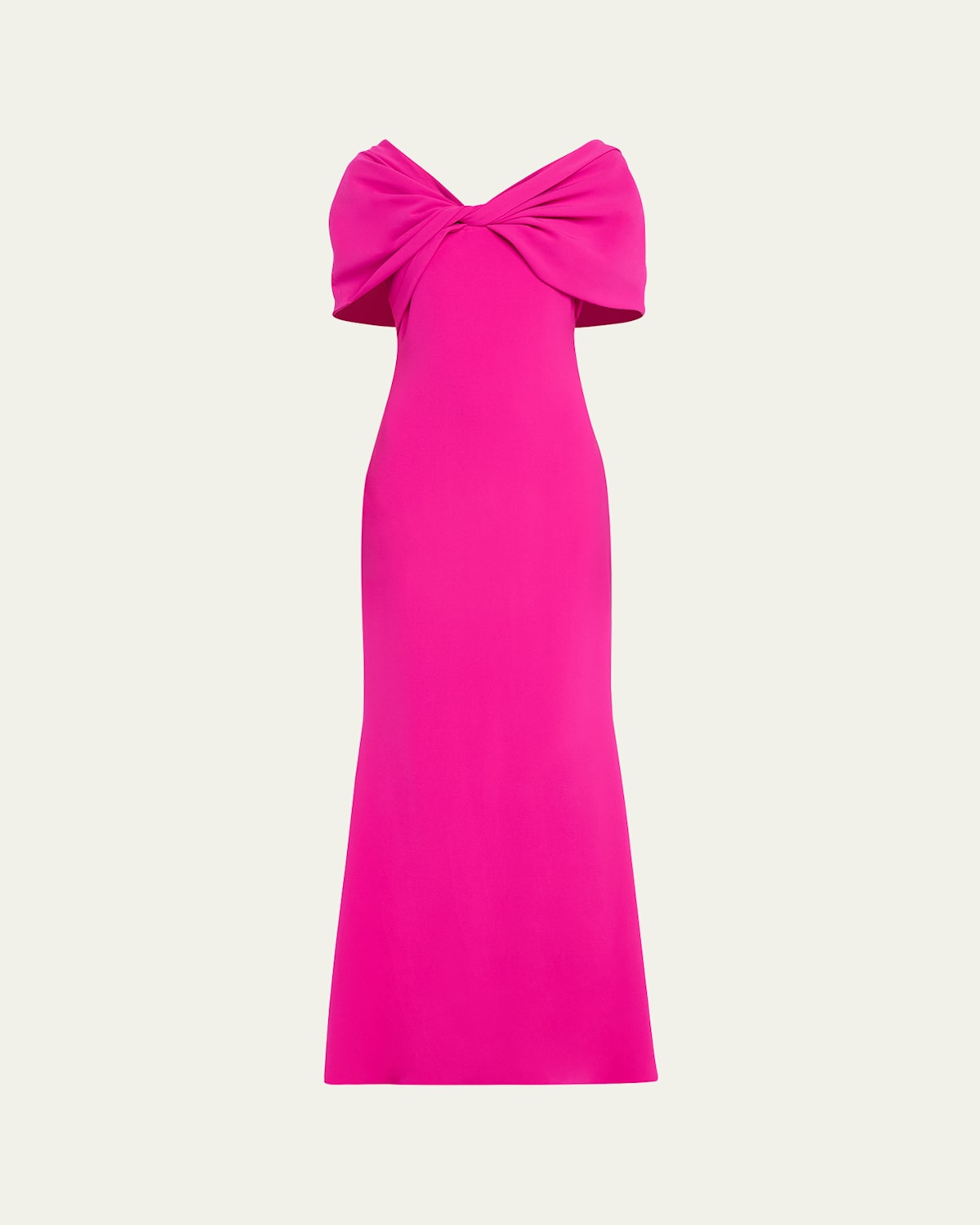 Twist-Front Trumpet Gown