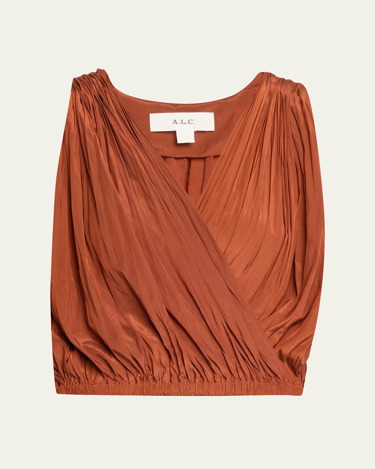 A.l.c Vivian Draped Cape-sleeve Top In Brown