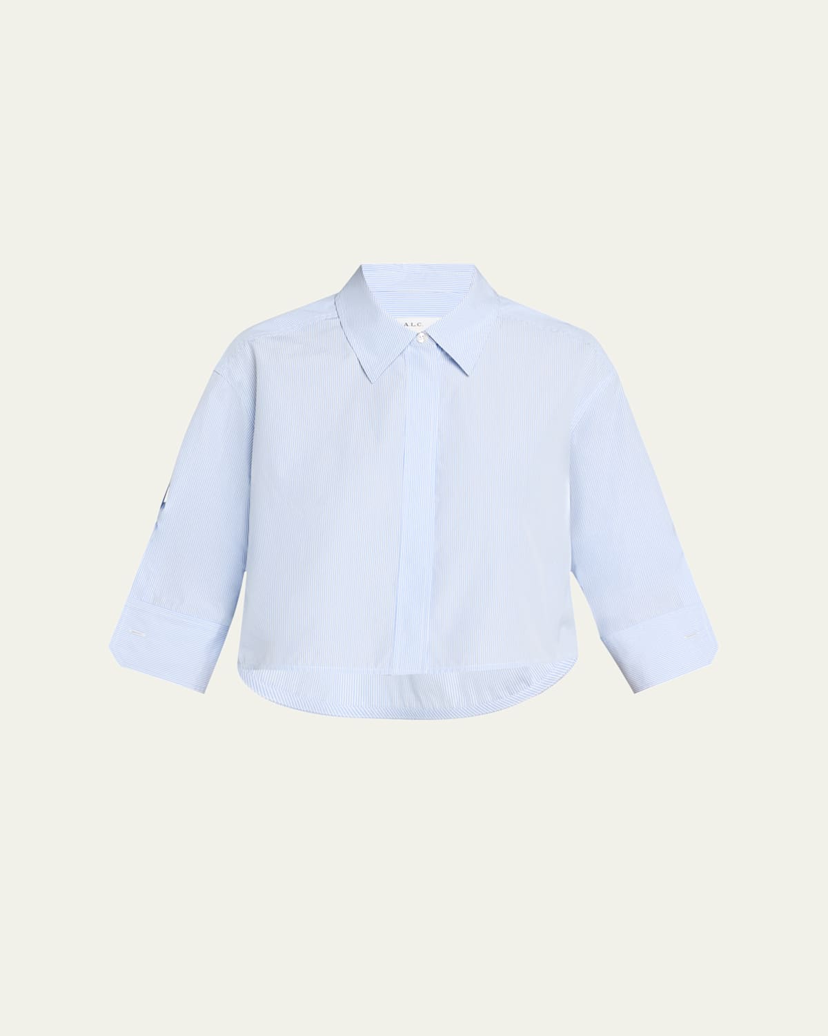 Maude High-Low Striped Cotton Shirt