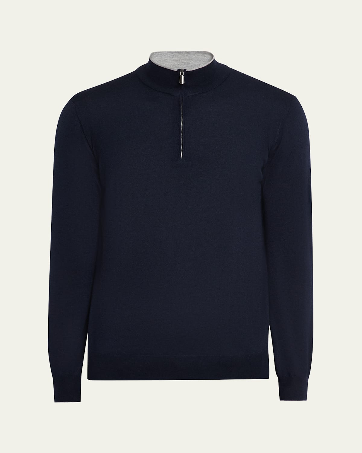 Men's Cashmere and Silk Half-Zip Sweater