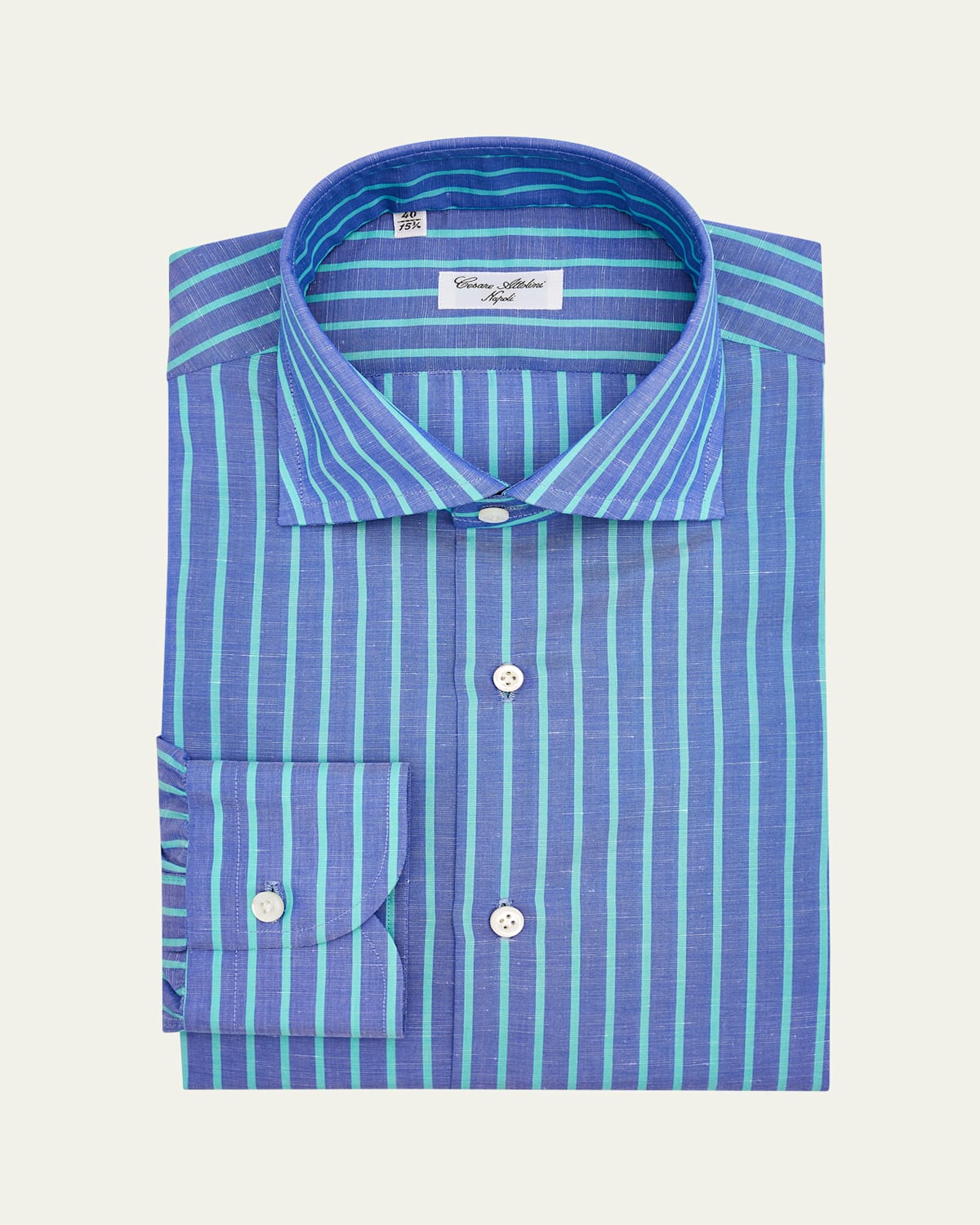 Men's Cotton and Linen Stripe Sport Shirt