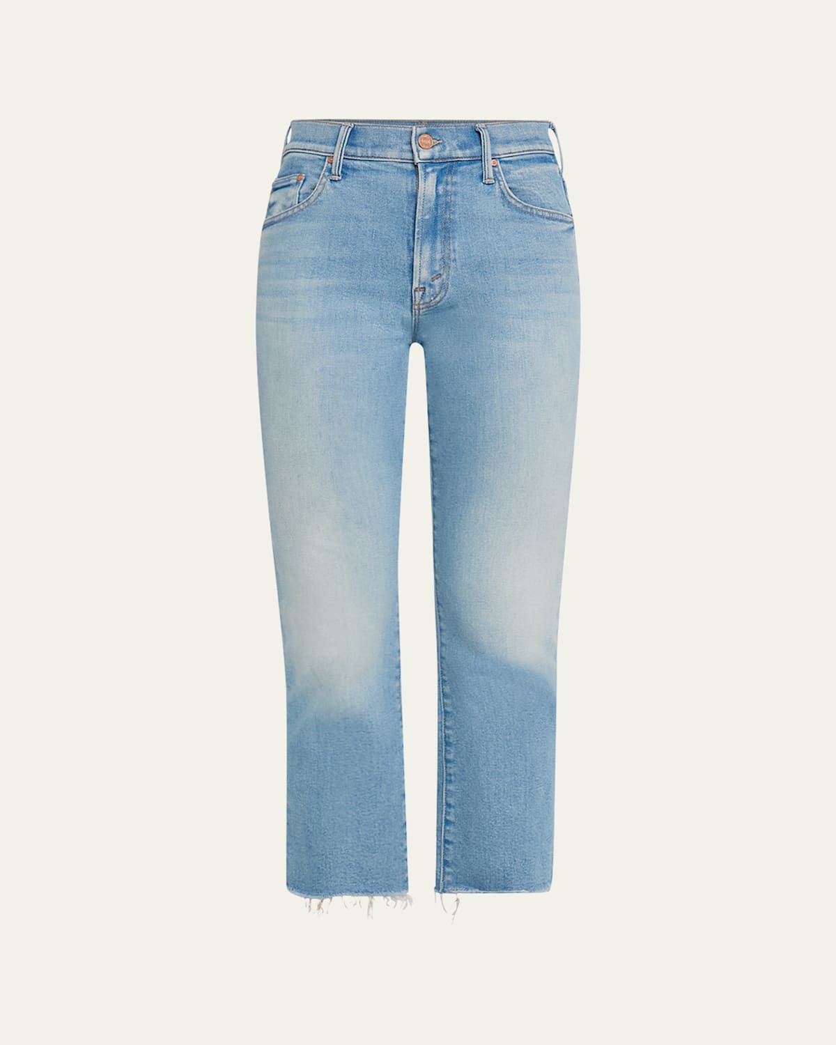 MOTHER THE INSIDER CROP STEP HEM FRAYED JEANS 