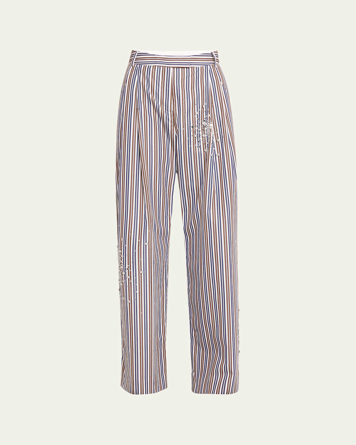 Des Phemmes Wide Suit Pant In Coffee/blue/white