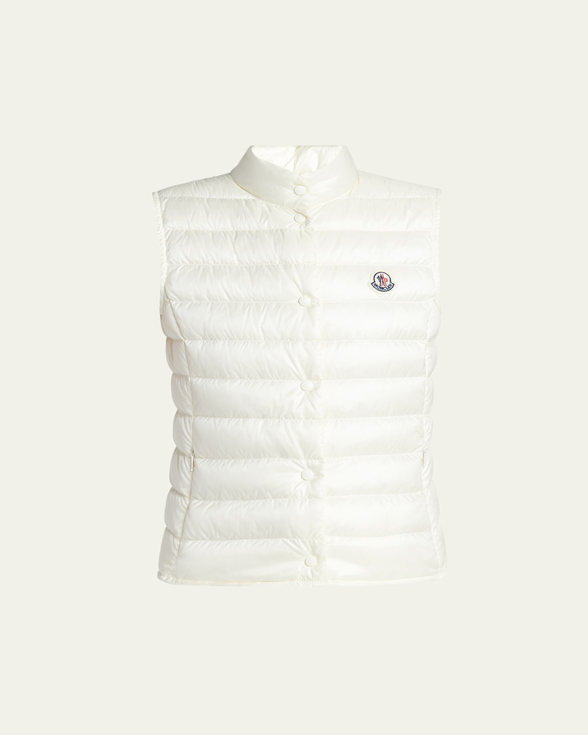 Moncler Quilted Vest High Neck In White