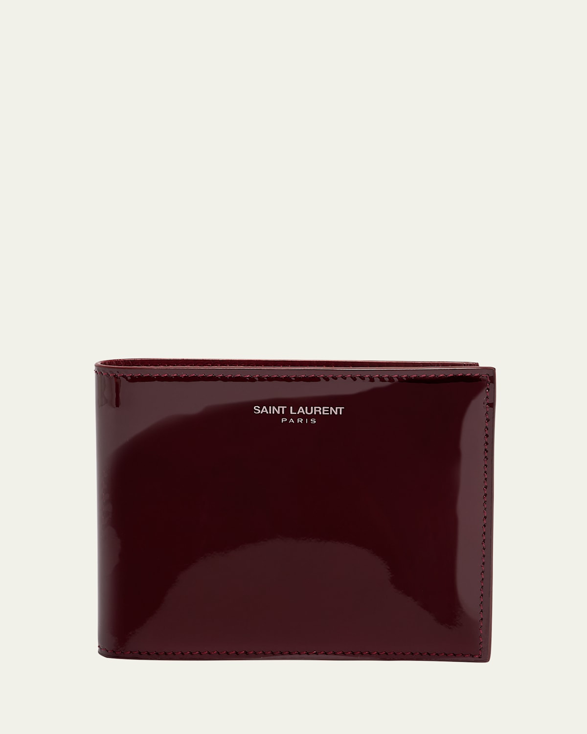 Men's Patent Leather East-West Bifold Wallet